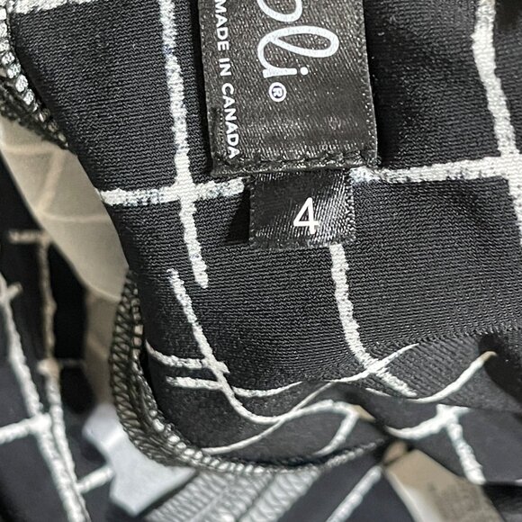 Sympli Stretch Pant Black White Grid Size 4 Pull-on Yoga Pant Fit - Picture 4 of 7